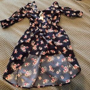 Shorts jumper for girls blue  with flowers